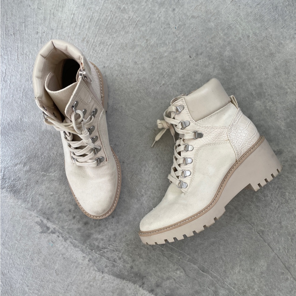 Dolce Vita Hammi Ivory chunky heel Combat Boots